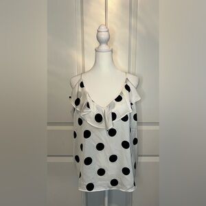 Banana Republic Women’s Polka Dot Ruffle Women's Camisole Tank Sz XL
